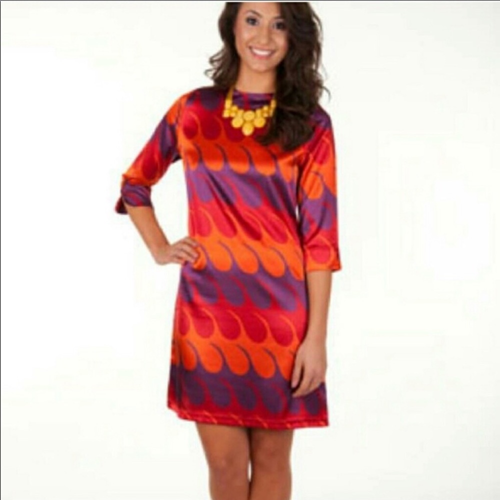 Tracy Negoshian Sophia Red Sea Shift Dress Women Sz M NWT
